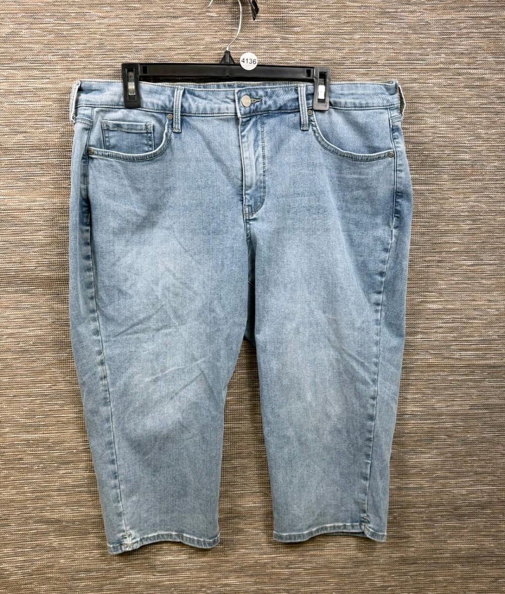 NYDJ Curves 360 Capri Jeans Womens Size 16P Blue Mid Rise Denim Stretch